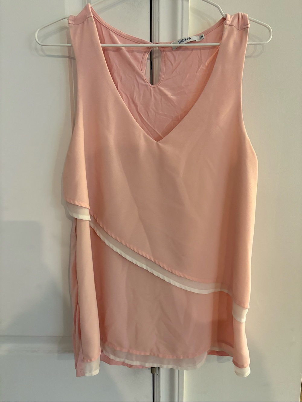 Ricki's Blush Pink Layered V-Neck Sleeveless Blouse
